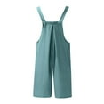 thumbnail image 7 of Pyhlmscde Abercrombie Jumpsuit, Women's Jumpsuits, Plus Size Jumpsuit, Women's Short Overalls Summer Casual Adjustable Strap Loose Linen Short Bib Overalls Jumpsuit Rompers Blue S, 7 of 7