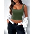 thumbnail image 4 of Zeagoo Womens Cropped Tank Tops 2026 Summer Square Neck Double Layer Slim Fitted Y2k Crop Top, 4 of 4