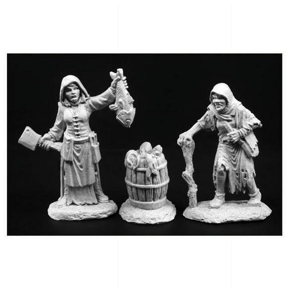 Townsfolk Dreadmere Fishwife And Crone Miniature 25mm Heroic Scale Dark Heaven Legends