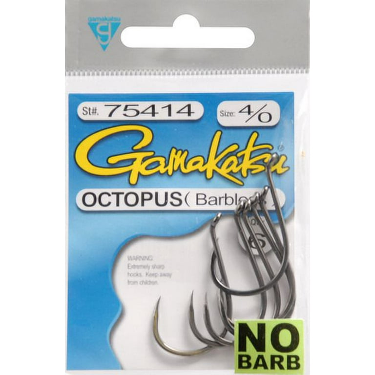 Gamakatsu Octopus Hook Barbless, NS Black, Size 4/0, 6pk 