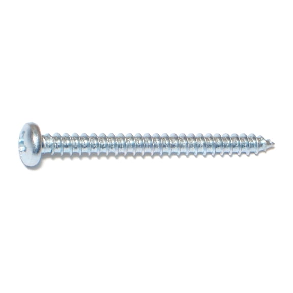 #12 x 2-1/2" Zinc Plated Steel Phillips Pan Head Sheet Metal Screws (15 pcs.)