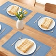 thumbnail image 2 of REGALWOVEN Farmhouse Placemats Set of 4 Cotton Linen Placemats for Dining Table Decor Indoor Outdoor Washable Kitchen Table Mat Wipe Clean Blue 17.7x13inch, 2 of 6