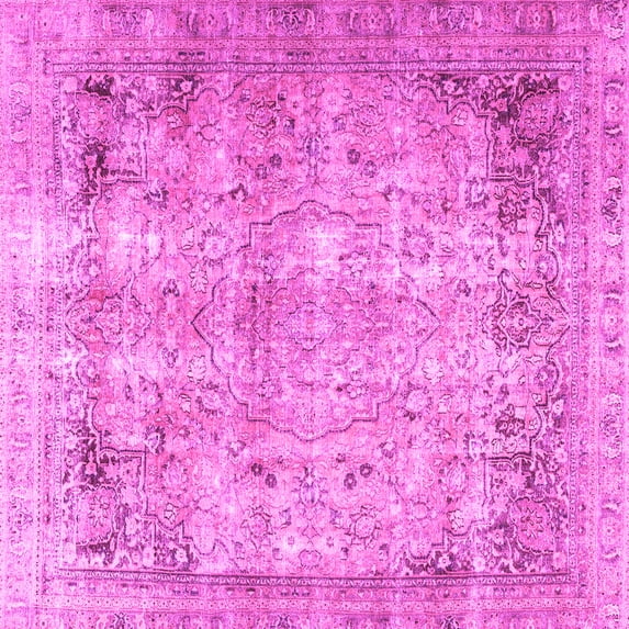 Ahgly Company Indoor Square Persian Pink Traditional Area Rugs, 5' Square