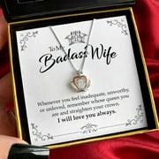 Aphrodite’s Badass Wife Luxe Crown Silver Necklace, Female, Women, Spouse, Bridal Gift