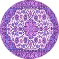 thumbnail image 1 of Ahgly Company Indoor Round Medallion Purple Traditional Area Rugs, 3' Round, 1 of 4