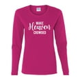 thumbnail image 2 of Wild Bobby Make Heaven Crowded Inspirational/Christian Women Graphic Long Sleeve Tee, Fuschia, Medium, 2 of 5