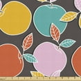 thumbnail image 1 of Fruit Fabric by the Yard, Vintage Style Inspired Colorful Depiction of Hand Drawn Like Apples, Decorative Upholstery Fabric for Sofas and Home Accents, Dark Grey and Multicolor by Ambesonne, 1 of 5
