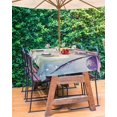 thumbnail image 3 of Fsddascl Blue Purple Dragonfly Outdoor Tablecloth - 54x80 Inch Rectangle Dining Table Cover, Spring Floral Watercolor Waterproof Outdoor Table Cloth with Umbrella Hole & Zipper for Picnic/Patio, 3 of 7