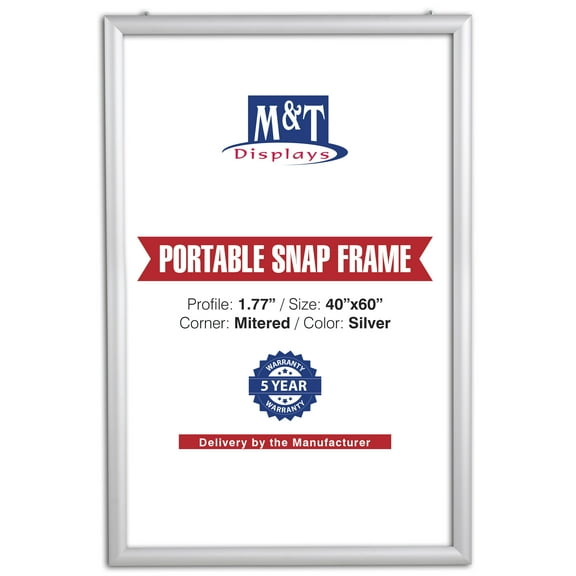 M&T Displays Portable Sign Holders, Aluminum Silver, 1.77"