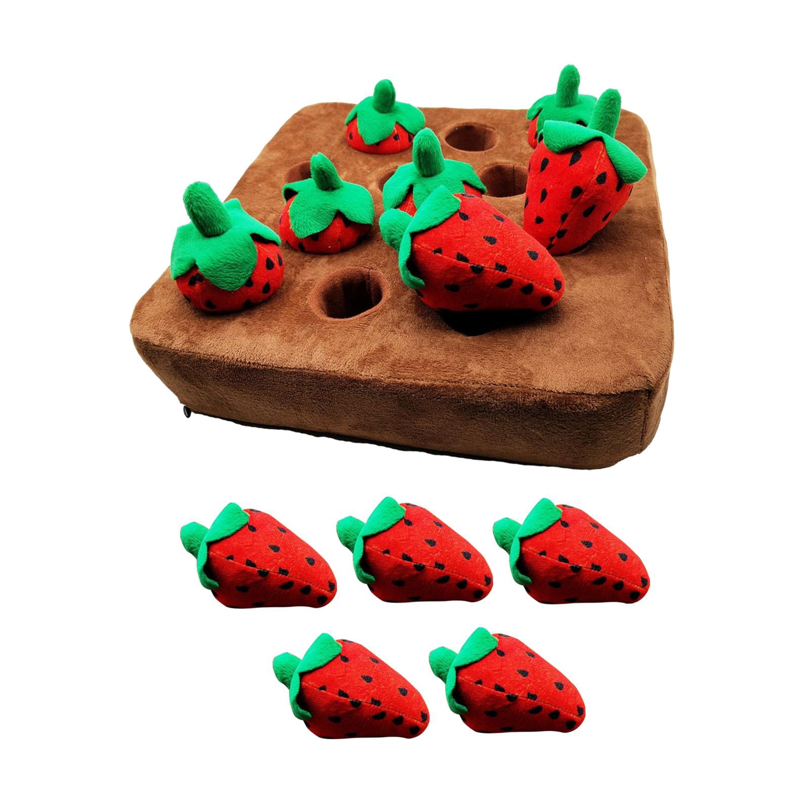 Strawberry Enrichment Dog Puzzle Toys, Hide and Seek Dog Toys, Dog Sniff Mat for