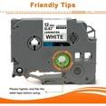 thumbnail image 4 of Black on White TZC Tape Compatible with Brother P-Touch Label Printers, 4 of 4