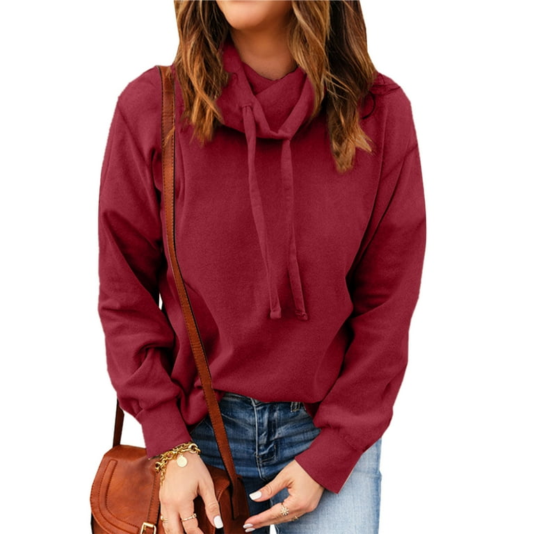 Womens Hoodies Fleece Lined Collar Pullover 1/2 Zipper Sweatshirts Long  Sleeve Crop Tops Sweater Thumb Hole