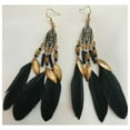 thumbnail image 6 of Feather Earrings for Women Vintage Boho Earrings Long Feather Earrings Black Feather Tassel Earrings Western Bohemian Jewelry for Women, 6 of 6