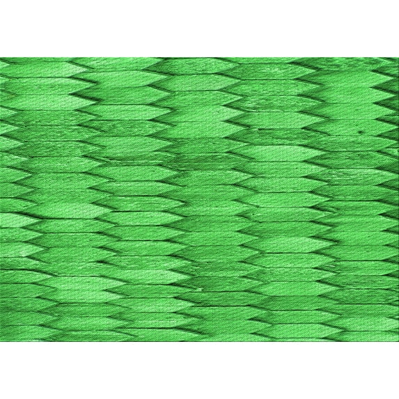Ahgly Company Indoor Rectangle Patterned Neon Green Area Rugs, 8' x 10'