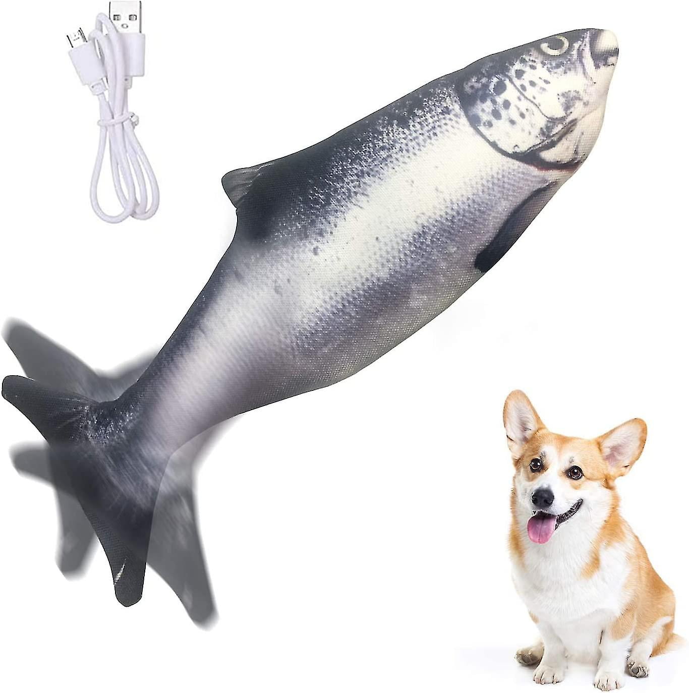 Electric Moving Dog Fish Toy Realistic Flopping Fish Oxford Cloth