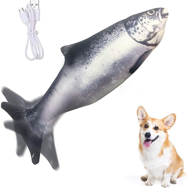Juguete eléctrico móvil para perros y peces, pez flotante realista, tela Oxford, juguetes interactivos para perros, mascotas