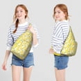 thumbnail image 4 of Lemonade Summer Sling Pack - Cheery Yellow Citrus Print, Compact Travel Bag, 4 of 4