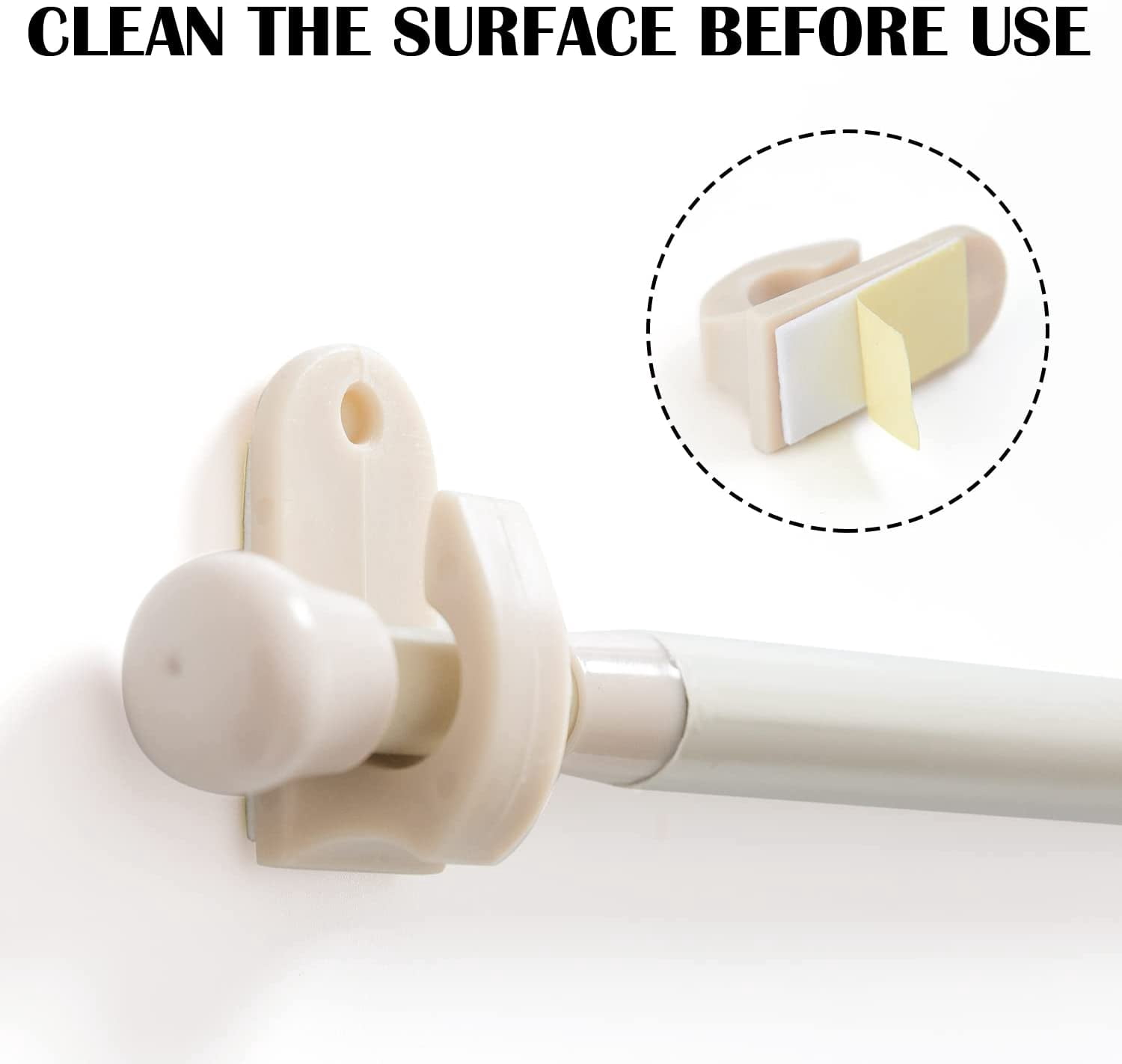 French Door Curtain Rods No Drill White Cafe Curtain Rod for Tier