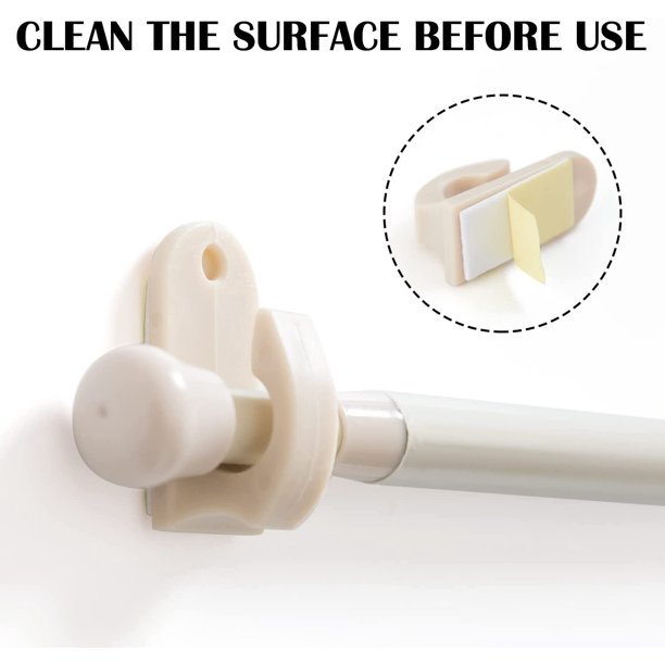 French Door Curtain Rods No Drill White Cafe Curtain Rod for Tier