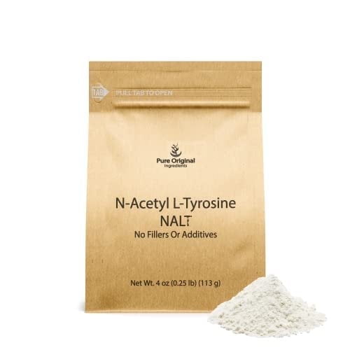 PURE ORIGINAL INGREDIENTS N-Acetyl L-Tyrosine Powder 4 oz NALT, Always Pure, No Fillers Or Additives
