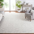 thumbnail image 3 of SAFAVIEH Blossom Travis Geometric Wool Area Rug, Silver/Ivory, 8' x 8' Square, 3 of 6