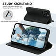 thumbnail image 3 of Allytechgroup Wallet Case for iPhone 15 Plus, Built-in Credit Card Slot RFID Blocking PU Leather Flip Stand Magnetic Closure Case Military Grade Drop Protection for iPhone 15 Plus, Black, 3 of 7