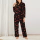 thumbnail image 2 of Balery Red Hot Chili Conjunto de Pijama con Estampado para Mujer, Conjunto de Dos Piezas con Manga Larga, Ropa de Dormir Suave con Bolsillos, Pijamas Cómodos-XX-Large, 2 of 7