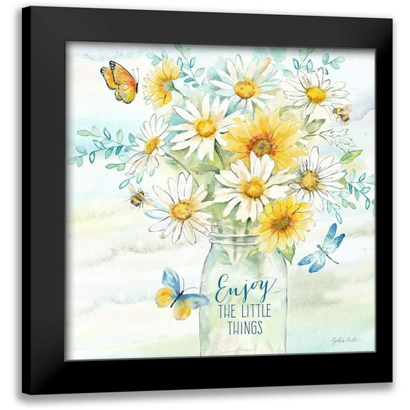 Coulter, Cynthia 12x12 Black Modern Framed Museum Art Print Titled - Daisy Days III
