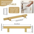 thumbnail image 4 of 12 Pack Kitchen Cabinet Handle Gold 3-3/4 Inch Hole Center Stainless Steel Pull for Dresser Drawer Cupboard Handle with Screw 6 Inch Length, 4 of 8
