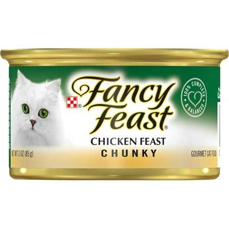( 4 Pack ) Fancy Feast Purina Grain Free Wet Cat Food, Chunky Chicken - 3 Oz. Can
