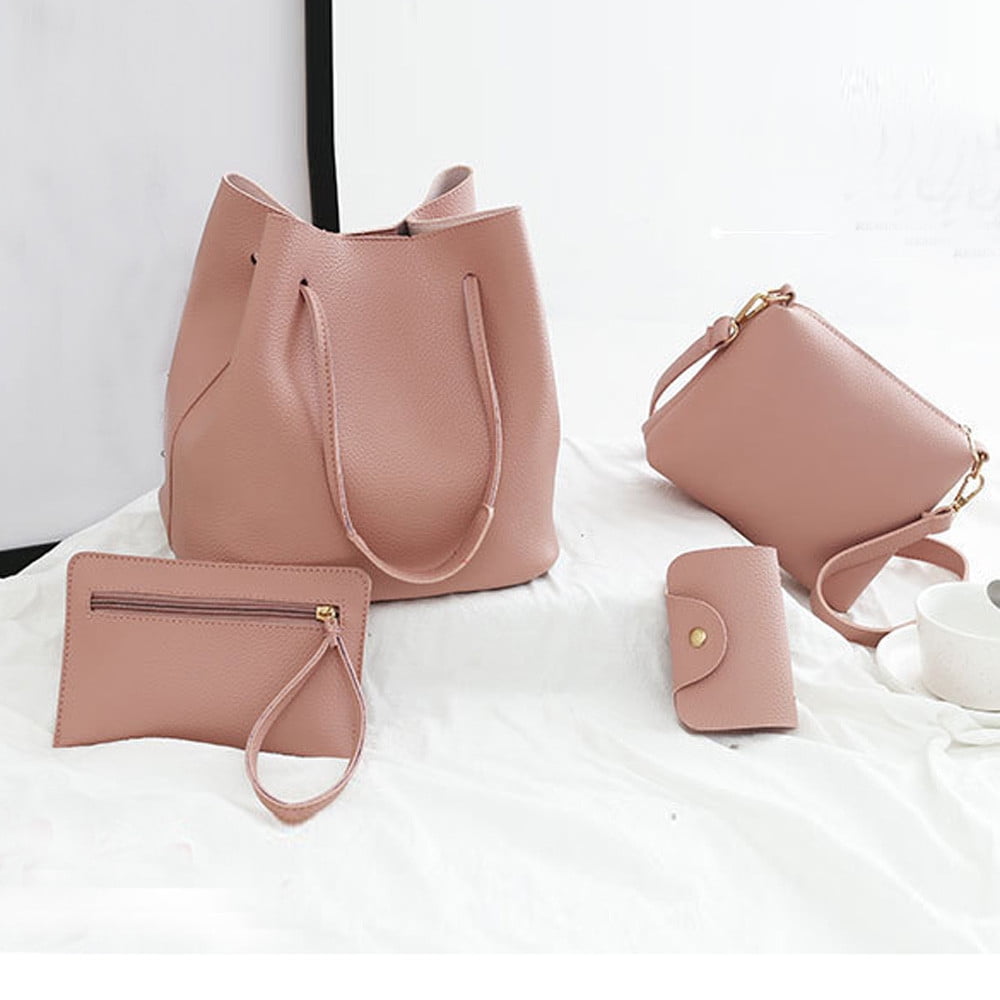 Women Fashion Tote Bags Set Crossbody Bags WalletsCard Package Leather Shoulder Bag Messenger Ba Satchel Purse Set 4pcs 