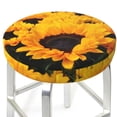 thumbnail image 3 of Daiia Flower Bush Sunflower Stool Covers Round,Round Bar Stool Covers Waterproof Bar Chair Covers Washable Stool Cushion Slipcover for 12-14 Inch Chair-12 inch, 3 of 7