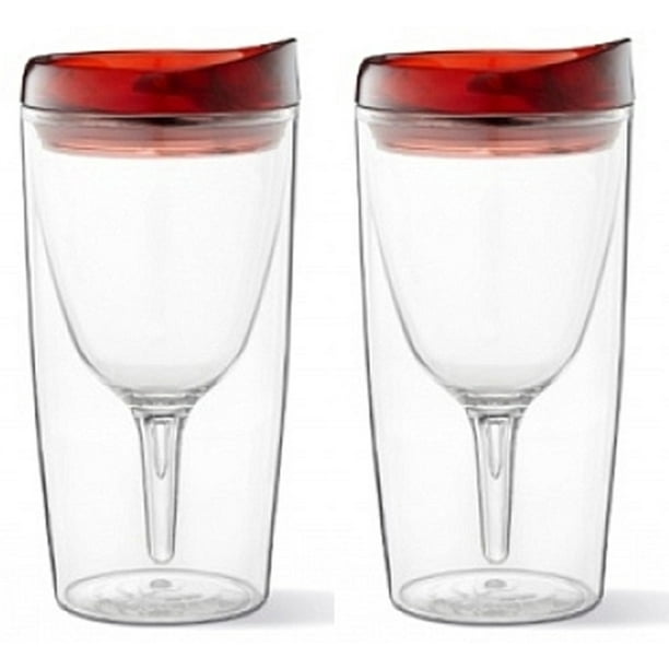 Vino2Go Double Wall Insulated Acrylic Wine Cup Tumbler with Deluxe