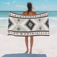 thumbnail image 3 of Beach Towel Brown Bohemian Bath Pool Towels Aztec Boho Tribal Style Absorbent Beach Towel Soft Large Quick Dry Lightweight Camping Travel Sports Yoga Gym Swim Towels for Adult 35x70 Inch, 3 of 9