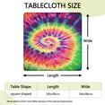 thumbnail image 2 of Colorful Tie Dye Pattern Square Fitted Tablecloth with Elastic Edge,Square Table Cover,Washable Elastic Table Cover for Home Kitchen Party Decor 34"x34", 2 of 6