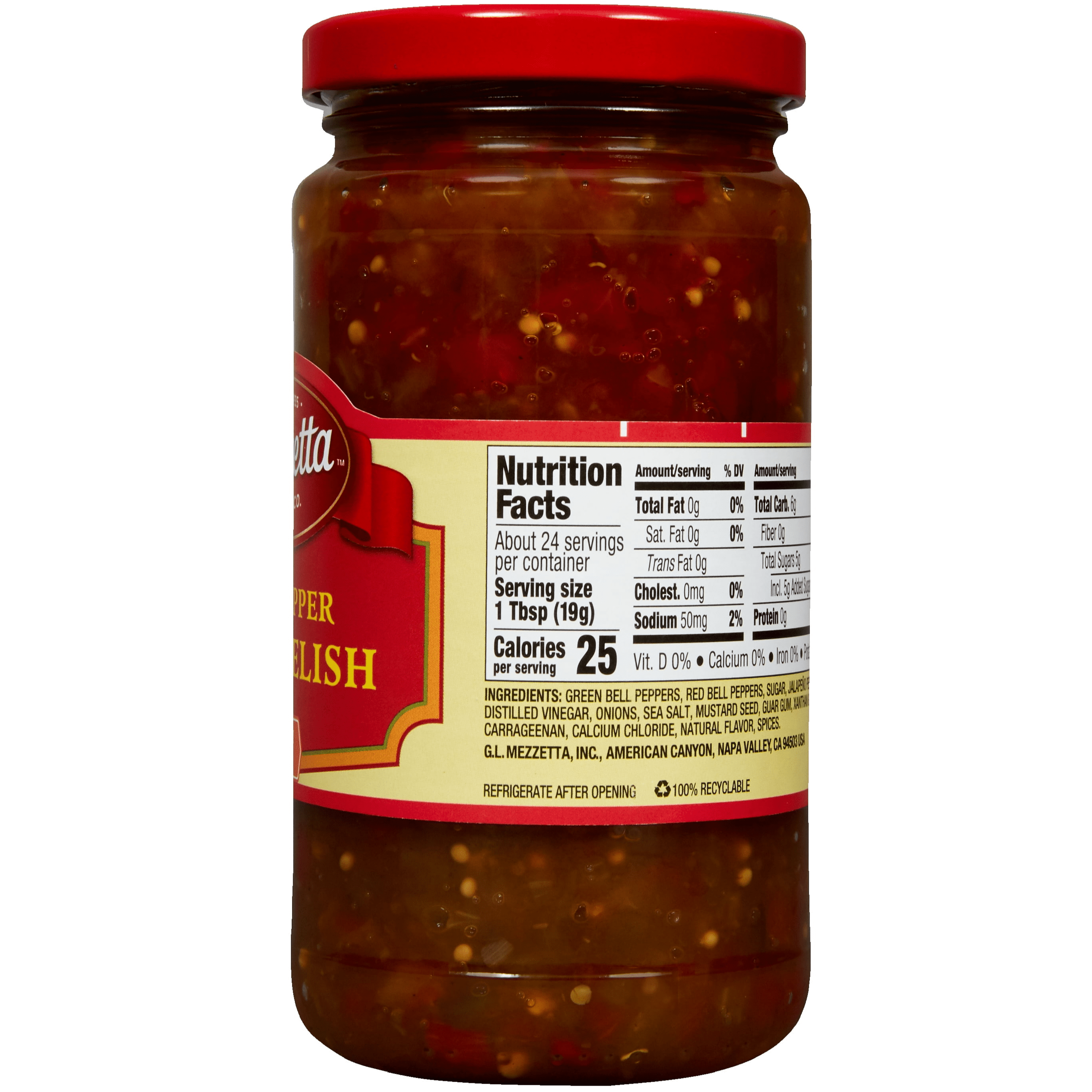 Mezzetta Bell Pepper Zesty Relish, 12 fl oz Jar, Medium Heat