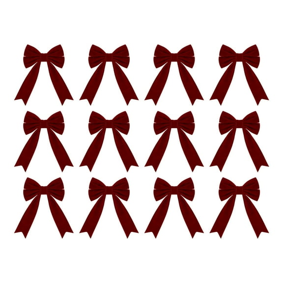 Noothes Red Velvet Christmas Bows 4.5 Inch 12-Pack, Premium Ribbon Decor for Wreaths, Gift Wrapping and Festive Displays
