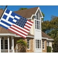 thumbnail image 5 of 3×5 FT Greece USA Flag, Large 150D America Greek Outdoor Banner,Double Side Printing Decor For Patio Garden With Brass Gromment, 5 of 5
