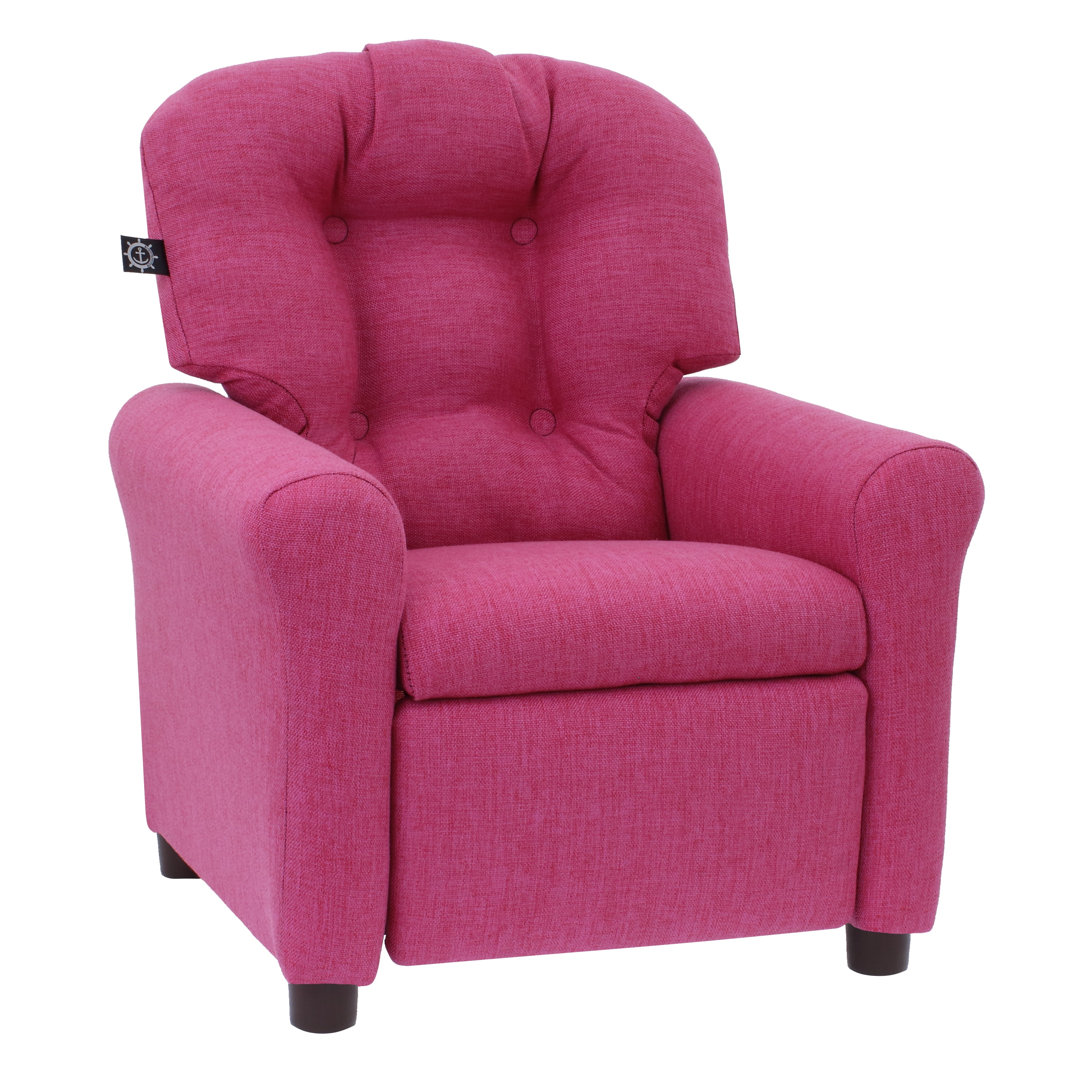 The Crew Furniture Traditional Kids Recliner Chair, Toddler Ages 1-5 Years, Polyester Linen, Magenta