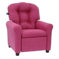 thumbnail image 3 of The Crew Furniture Traditional Kids Recliner Chair, Toddler Ages 1-5 Years, Polyester Linen, Magenta, 3 of 8