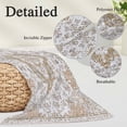 thumbnail image 3 of Brown Boho Throw Pillow Covers, Vintage Abstract Art Floral Ethnic Tribe Soft Breathable Pillow Cases with Invisible Zipper for Sleeping, Toddler Pillowcases for Couch Bed Sofa Chair 12x20 Inches, 3 of 9
