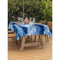 thumbnail image 2 of Outdoor Tablecloth with Umbrella Hole & Zipper, Blue Coastal Rectangle Tablecloth 54x80 Inch, Modern Abstract Beach Waves Ocean Patio Table Cover Waterproof Table Cloth for Picnic/Party, 2 of 7