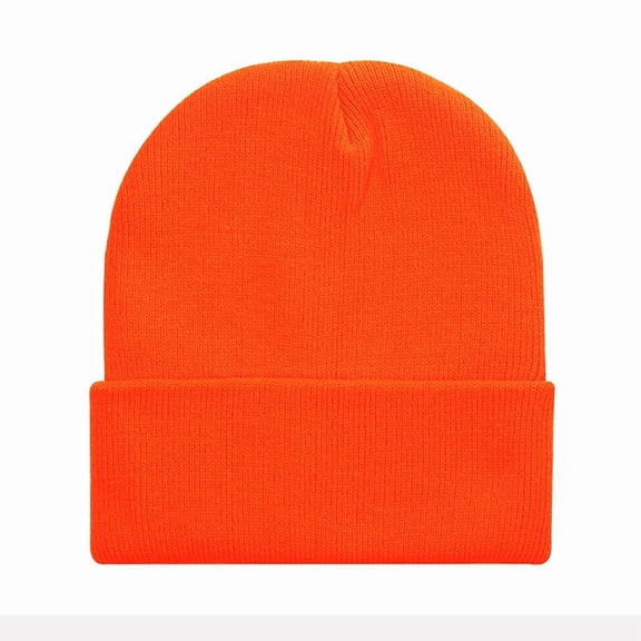 suxuMhao Knit Hat-2 Pieces Orange Beanie,Winter Hats for Adults,Warm Winter Beanies with Curled Edge,Casual and Versatile Knit Cap,One Size Fits Most,Soft Headwear for Cold Days & Daily Use