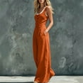 thumbnail image 4 of PBFRDSJ Women's Sleeveless Wide Leg Jumpsuit Button Front Cami Loose Rompers Sleeveless Vintage Flowy One Piece Jumpsuits, 4 of 6