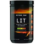 Beyond Raw LIT Pre Workout Powder Energy Drink | Gummy Worm | 60 Servings | Contains Caffeine, Creatine, L-Citruline, and Beta-Alanine | Nitrix Oxide and Preworkout Supplement