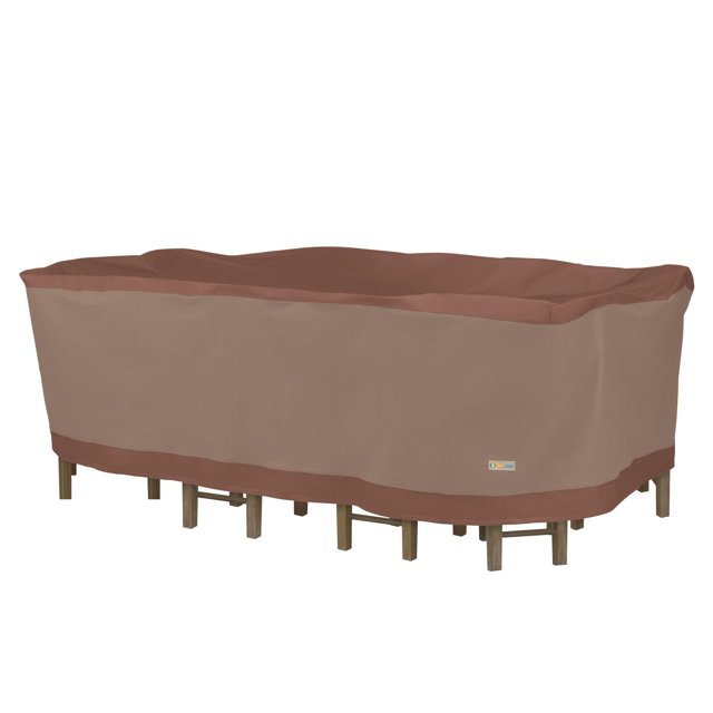 Duck Covers Ultimate 127 in. L Rectangular/Oval Patio Table with Chairs Cover