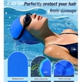 thumbnail image 4 of AEGEND Long Hair Swim Caps for Women Men Adults, Durable Silicone Swimming Caps, 3D Ergonomic Stretch Fit, Comfortable Waterproof Bathing Caps for Pool Training, 2 Pack, 4 of 7