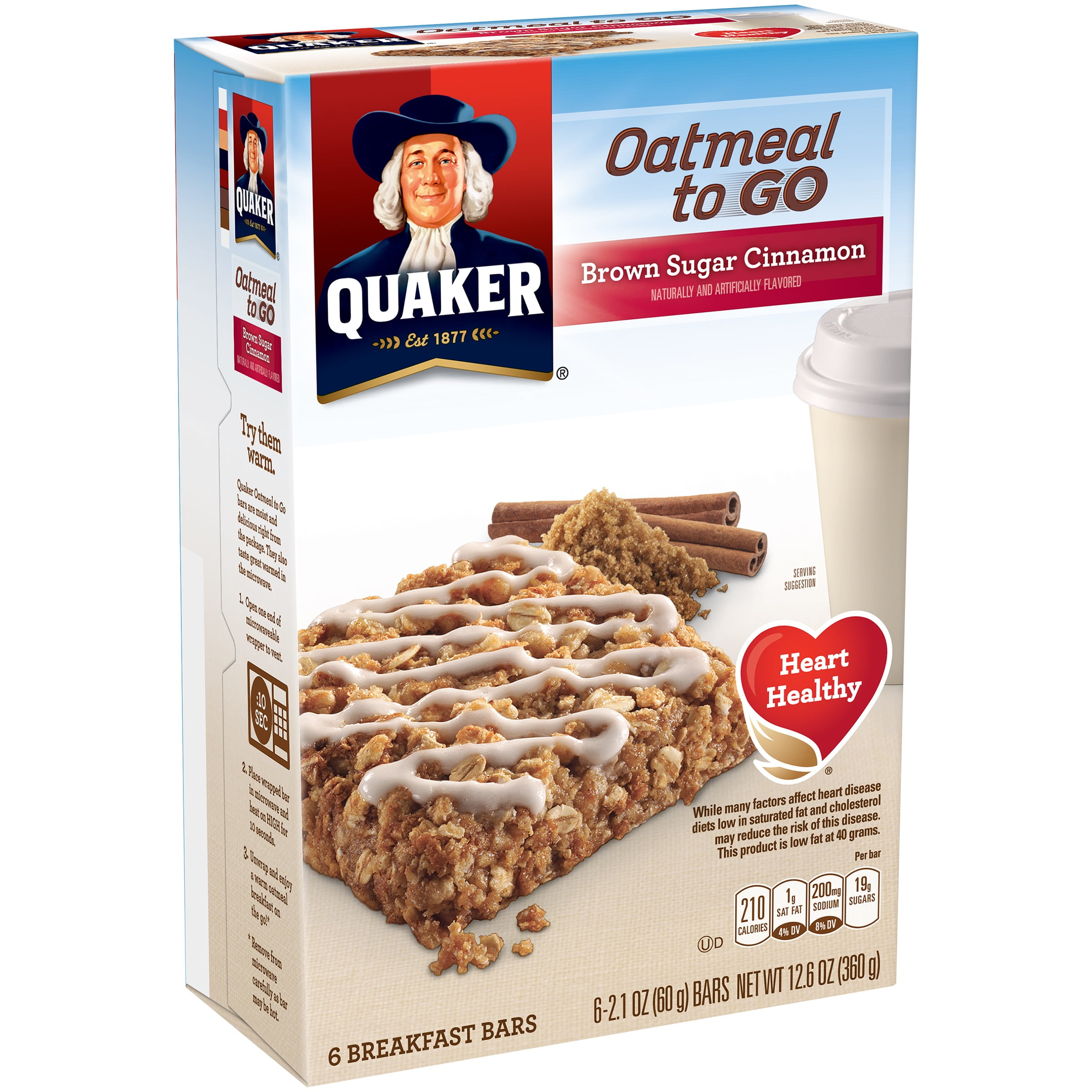 Quaker Oatmeal to Go Brown Sugar Cinnamon Breakfast Bars 62.1 oz. Bars