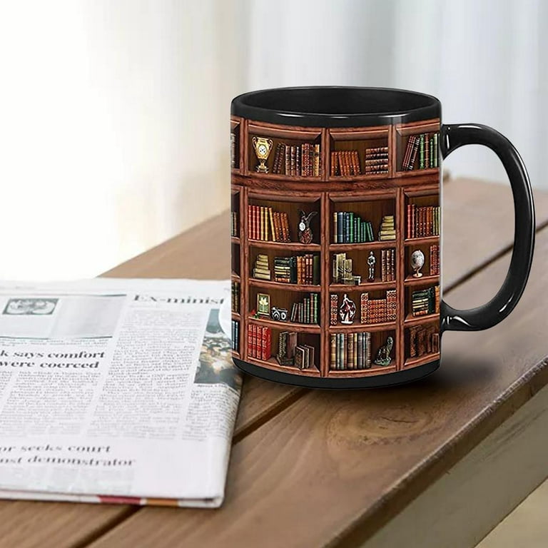 Bookshelf Mug Reading Literature 301-400ml Book Lover Mug Library Bookshelf  Mug Bookworm Mug Lover Family Reader Bookworm 