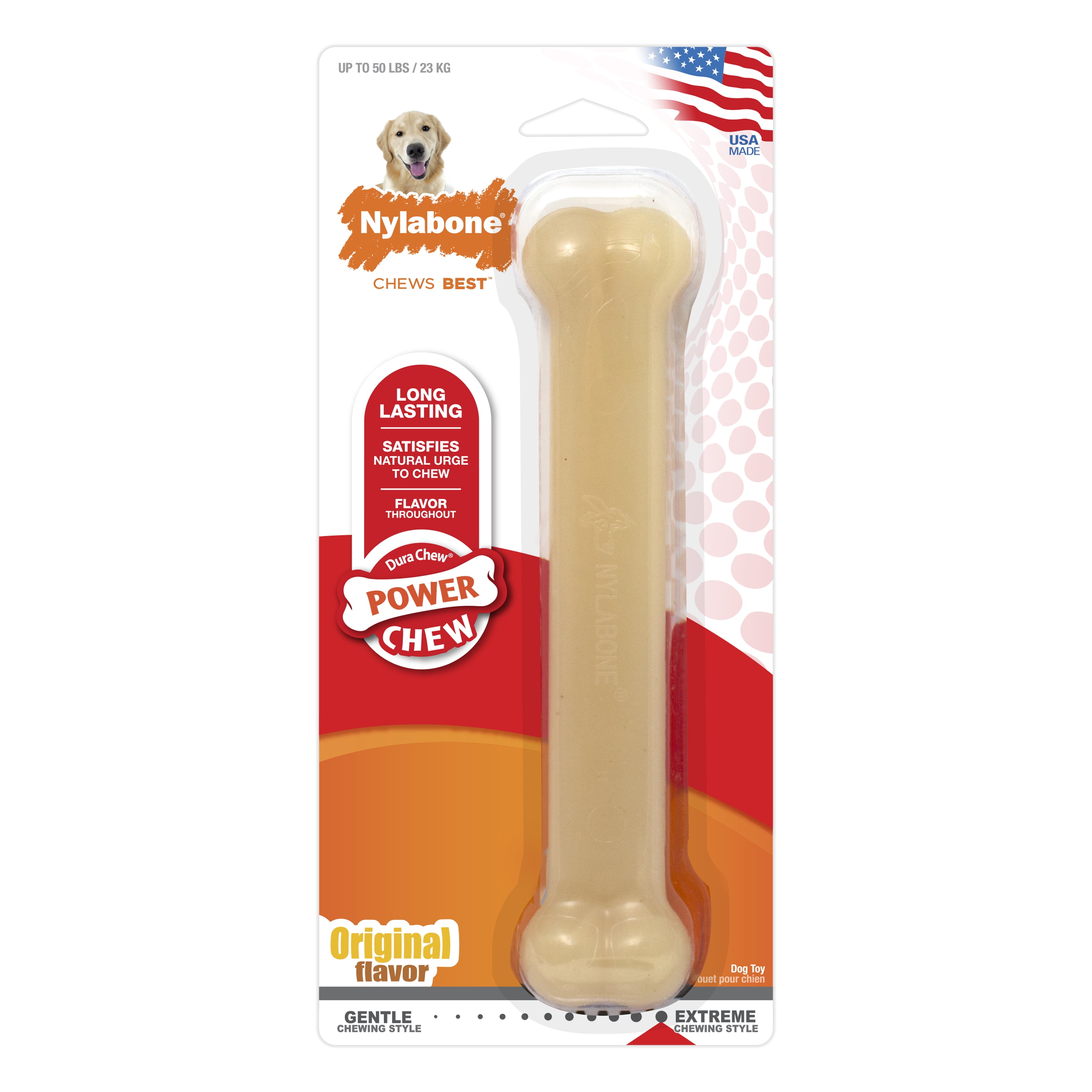 Nylabone Dental Chew Wolf Original Flavored Bone Dog Chew Toy